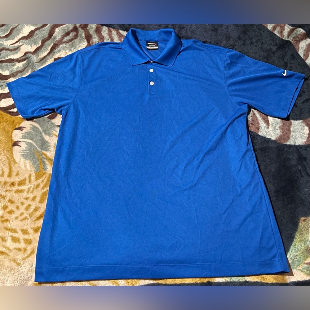 Nike Golf Dri-Fit Polo Shirt Blue - US Bank Embroidered- Mens Size Large